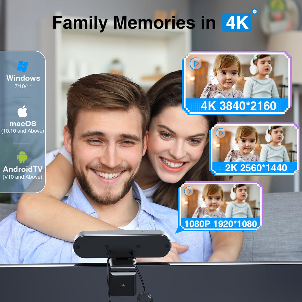 EMEET 1080P Webcam with Microphone, C960 Web Camera, 2 Mics, 90° FOV, USB Type-A & A-to-C Adapter, Plug&Play Computer Camera for Online Calling/Conferencing, Zoom/Teams/Facetime/YouTube, 2025 Version